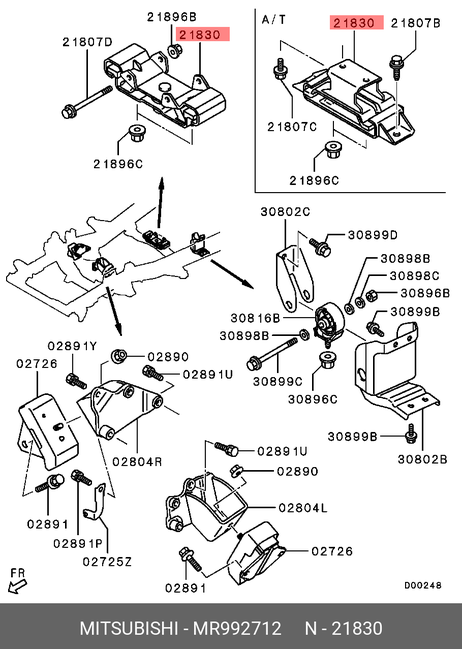 фото Mitsubishi MR992712 Кронштейн опоры двигателя Mitsubishi MR992712 Кронштейн опоры двигателя