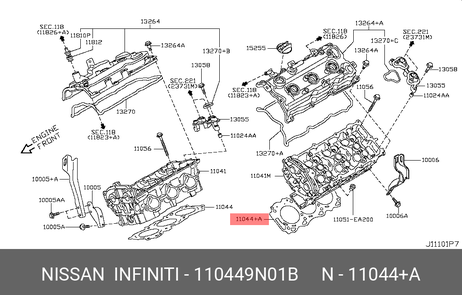 фото Nissan 11044-9N01B Прокладка головки блока цилиндров Nissan 11044-9N01B Прокладка головки блока цилиндров