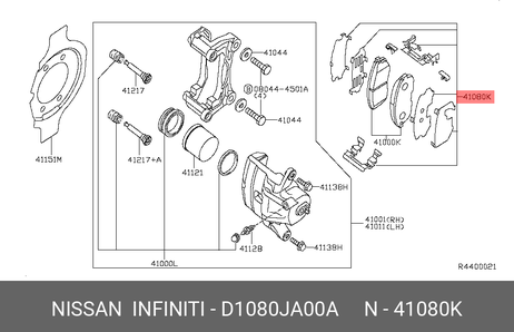 фото Nissan D1080-JA00A Колодки тормозные дисковые | перед | Nissan D1080-JA00A Колодки тормозные дисковые | перед |