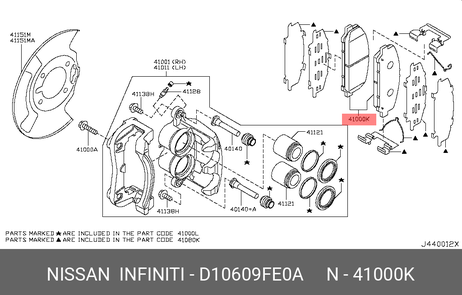 фото Nissan D1060-9FE0A Колодки тормозные дисковые | перед | Nissan D1060-9FE0A Колодки тормозные дисковые | перед |