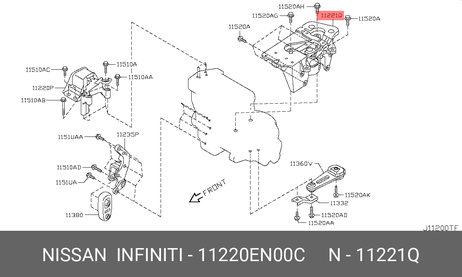 Nissan 11220-EN00C Подушка ДВС | лев |