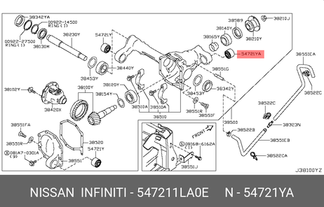 фото Nissan 54721-1LA0E Сайлентблок дифференциала Nissan 54721-1LA0E Сайлентблок дифференциала