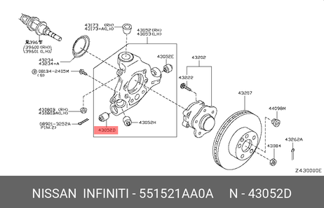 фото Nissan 55152-1AA0A Сайлентблок рычага подвески | зад | Nissan 55152-1AA0A Сайлентблок рычага подвески | зад |
