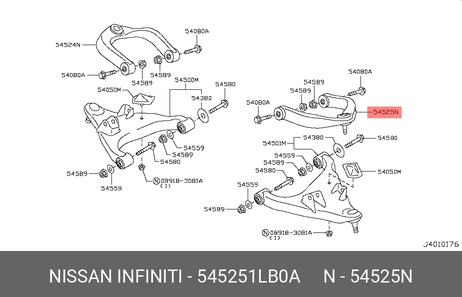 фото Nissan 54525-1LB0A Рычаг подвески Nissan 54525-1LB0A Рычаг подвески