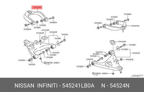 фото Nissan 54524-1LB0A Рычаг подвески Nissan 54524-1LB0A Рычаг подвески