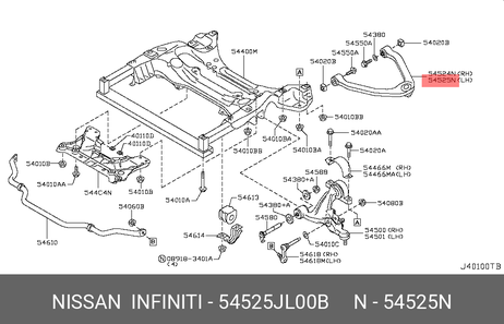 фото Nissan 54525-JL00B Рычаг подвески Nissan 54525-JL00B Рычаг подвески