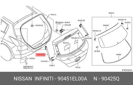 фото Nissan 90451-EL00A Амортизатор крышки багажника Nissan 90451-EL00A Амортизатор крышки багажника