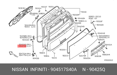 фото Nissan 90451-7S40A Амортизатор двери багажника Nissan 90451-7S40A Амортизатор двери багажника