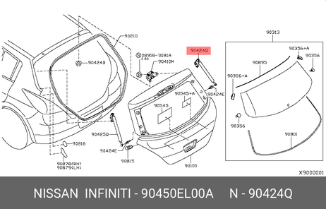 Nissan 90450-EL00A Амортизатор крышки багажника