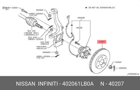 фото Nissan 40206-1LB0A Диск тормозной передний Nissan 40206-1LB0A Диск тормозной передний