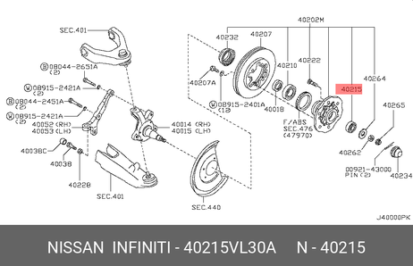 фото Nissan 40215-VL30A Подшипник ступицы колеса | перед | Nissan 40215-VL30A Подшипник ступицы колеса | перед |