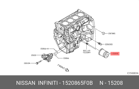 фото Nissan 1520865F0B Фильтр масляный Nissan 1520865F0B Фильтр масляный