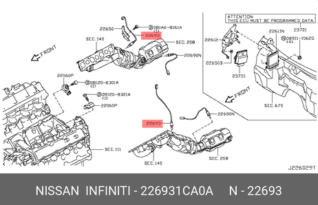 фото Nissan 22693-1CA0A Датчик кислородный Nissan 22693-1CA0A Датчик кислородный