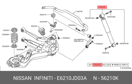 фото Nissan E6210-JD03A Амортизатор | зад | Nissan E6210-JD03A Амортизатор | зад |