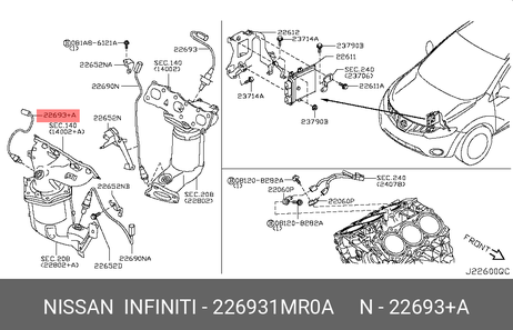 фото Nissan 22693-1MR0A Датчик кислородный Nissan 22693-1MR0A Датчик кислородный