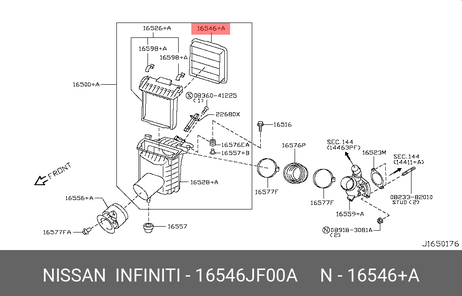 Nissan 16546-JF00A Фильтр воздушный