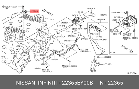 фото Nissan 22365-EY00B Датчик давления в топливной системе Nissan 22365-EY00B Датчик давления в топливной системе