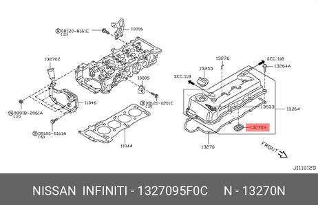 фото Nissan 13270-95F0C Прокладка крышки клапанов Nissan 13270-95F0C Прокладка крышки клапанов