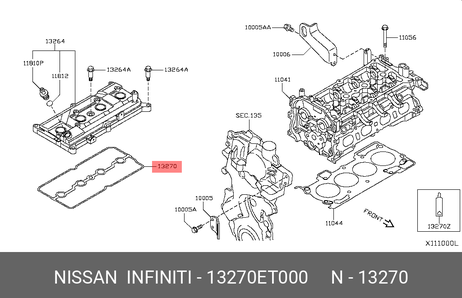 фото Nissan 13270-ET000 Прокладка клап.крышки Nissan 13270-ET000 Прокладка клап.крышки