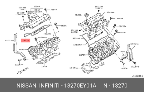 фото Nissan 13270-EY01A Прокладка клапанной крышки Nissan 13270-EY01A Прокладка клапанной крышки
