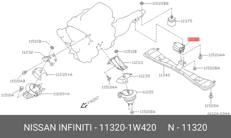 фото Nissan 11320-1W420 Подушка двигателя Nissan 11320-1W420 Подушка двигателя
