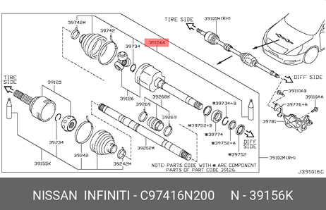 фото Nissan C9741-6N200 Пыльник ШРУСа Nissan C9741-6N200 Пыльник ШРУСа