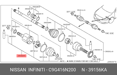 фото Nissan C9G41-6N200 Пыльник ШРУСа Nissan C9G41-6N200 Пыльник ШРУСа