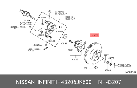 фото Nissan 43206-JK600 Диск тормозной | зад | Nissan 43206-JK600 Диск тормозной | зад |