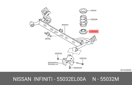 фото Nissan 55032-EL00A Прокладка головки блока Nissan 55032-EL00A Прокладка головки блока