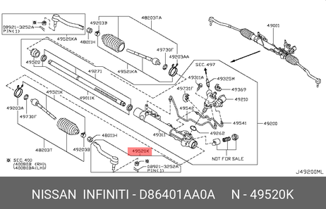 фото Nissan D86401AA0A Наконечник рулевой Nissan D86401AA0A Наконечник рулевой
