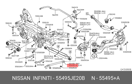 фото Nissan 55495-JE20B Рычаг подвески Nissan 55495-JE20B Рычаг подвески