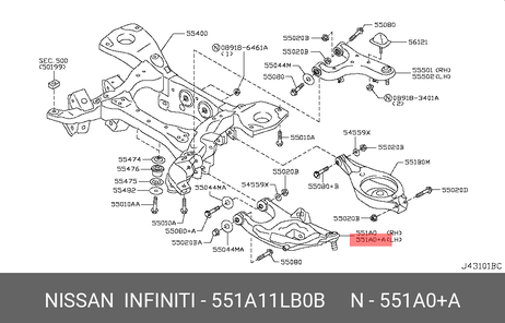 фото Nissan 551A1-1LB0B Рычаг подвески Nissan 551A1-1LB0B Рычаг подвески