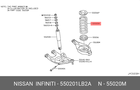 фото Nissan 55020-1LB2A Пружина ходовой части Nissan 55020-1LB2A Пружина ходовой части