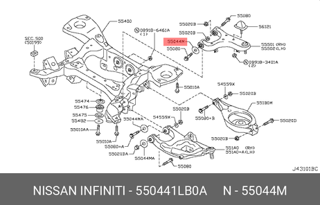 фото Nissan 55044-1LB0A Сайлентблок рычага подвески | перед | Nissan 55044-1LB0A Сайлентблок рычага подвески | перед |