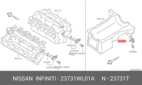 фото Nissan 23731-WL01A Датчик положения вала Nissan 23731-WL01A Датчик положения вала