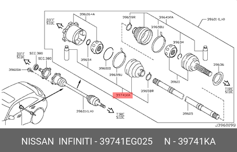 фото Nissan 39741-EG025 Пыльник ШРУСа Nissan 39741-EG025 Пыльник ШРУСа