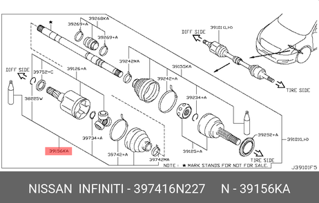 фото Nissan 39741-6N227 Пыльник ШРУСа Nissan 39741-6N227 Пыльник ШРУСа
