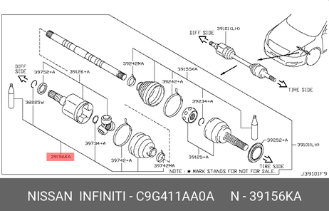 фото Nissan C9G41-1AA0A Пыльник ШРУСа Nissan C9G41-1AA0A Пыльник ШРУСа