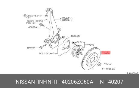 фото Nissan 40206-ZC60A Диск тормозной | перед | Nissan 40206-ZC60A Диск тормозной | перед |