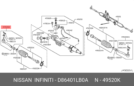 фото Nissan D8640-1LB0A Наконечник рулевой тяги | прав | Nissan D8640-1LB0A Наконечник рулевой тяги | прав |
