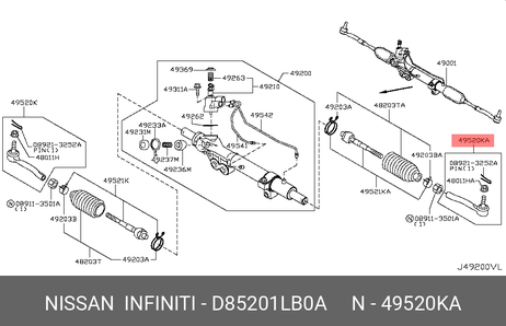 фото Nissan D8520-1LB0A Наконечник рулевой тяги | лев | Nissan D8520-1LB0A Наконечник рулевой тяги | лев |