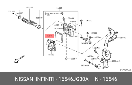 фото Nissan 16546-JG30A Фильтр воздушный Nissan 16546-JG30A Фильтр воздушный