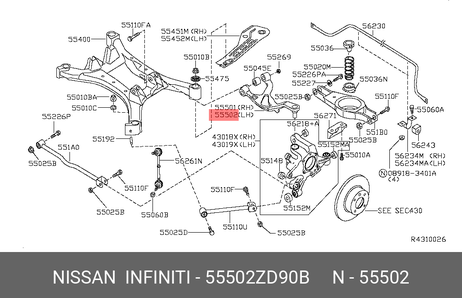 фото Nissan 55502-ZD90B Рычаг подвески Nissan 55502-ZD90B Рычаг подвески