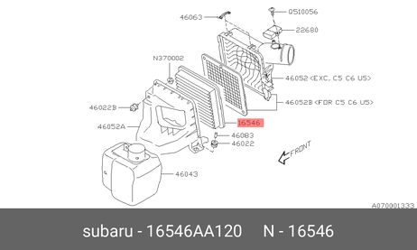 фото Subaru 16546-AA120 Фильтр воздушный Subaru 16546-AA120 Фильтр воздушный