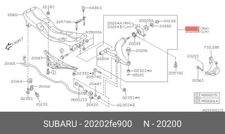 фото Subaru 20202-FE900 рычаг передний правый Subaru 20202-FE900 рычаг передний правый