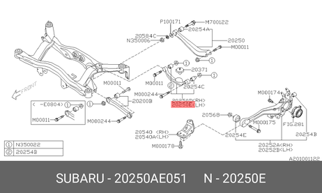фото Subaru 20250-AE051 Рычаг подвески Subaru 20250-AE051 Рычаг подвески