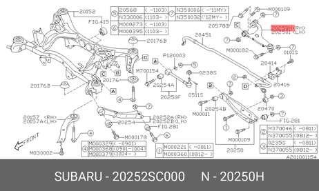 фото Subaru 20252-SC000 Рычаг подвески | зад прав | Subaru 20252-SC000 Рычаг подвески | зад прав |