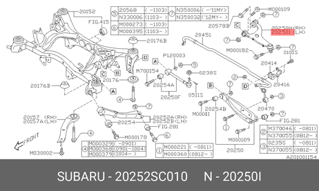 фото Subaru 20252-SC010 Рычаг подвески | зад лев | Subaru 20252-SC010 Рычаг подвески | зад лев |