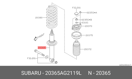 фото Subaru 20365-AG211-9L Амортизатор задний | прав/лев | Subaru 20365-AG211-9L Амортизатор задний | прав/лев |