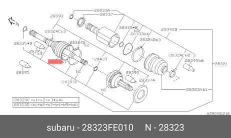 фото Subaru 28323-FE010 Пыльник наружного шруса boot f bj92 Subaru 28323-FE010 Пыльник наружного шруса boot f bj92